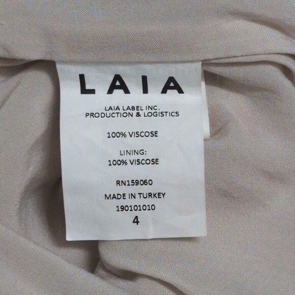 Anthro Laia White Floral 3/4 Sleeve V-Neck Midi Dress Turkey Botanical Size 4 - Picture 7 of 9